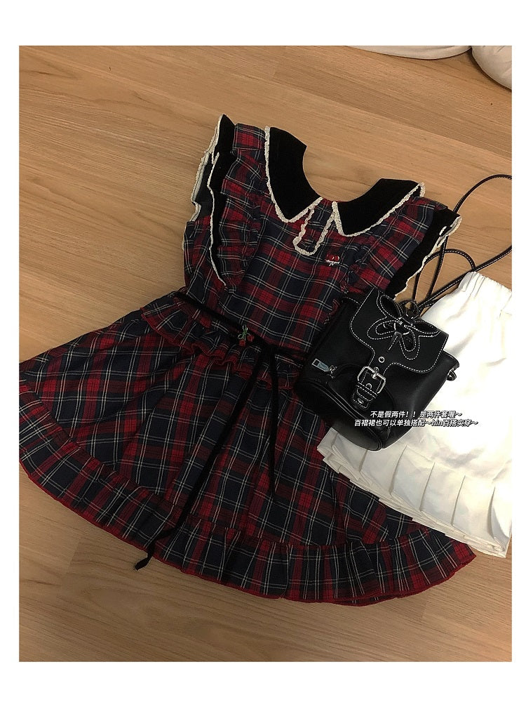 Academy Red Plaid Doll Dress