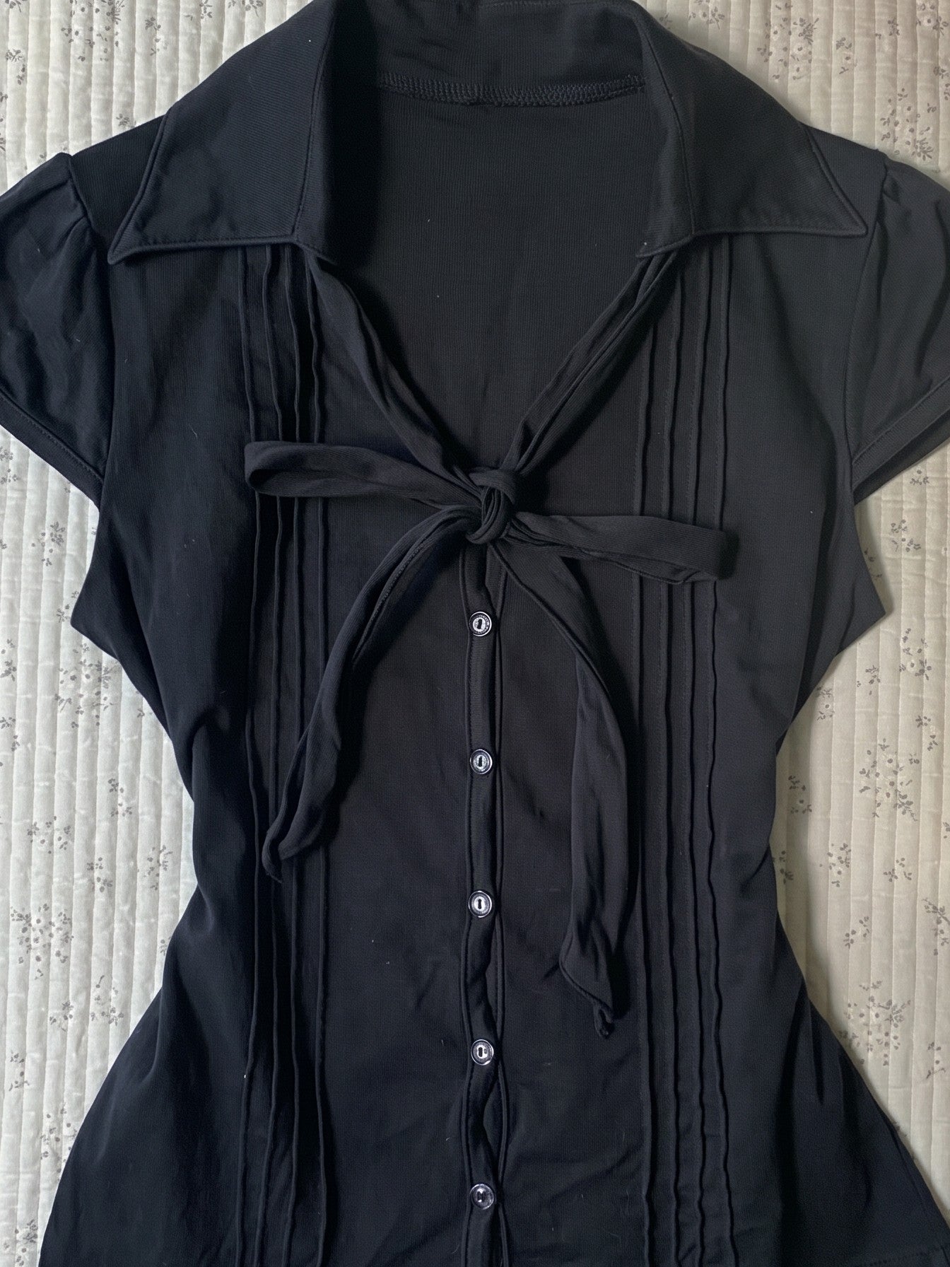navy bow vintage shirt