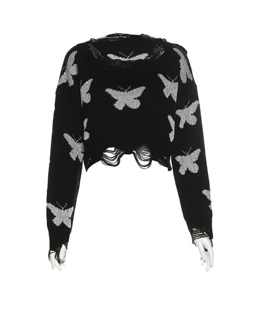 Grunge Street Butterfly Sweater