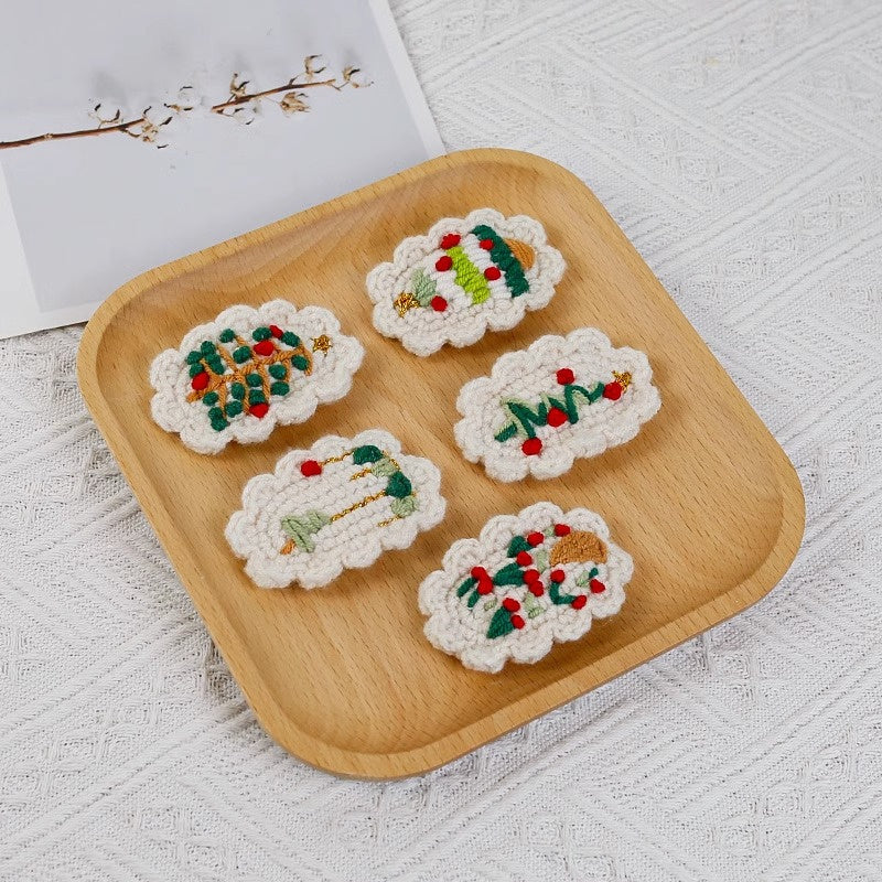 Christmas diy woolen hairpin