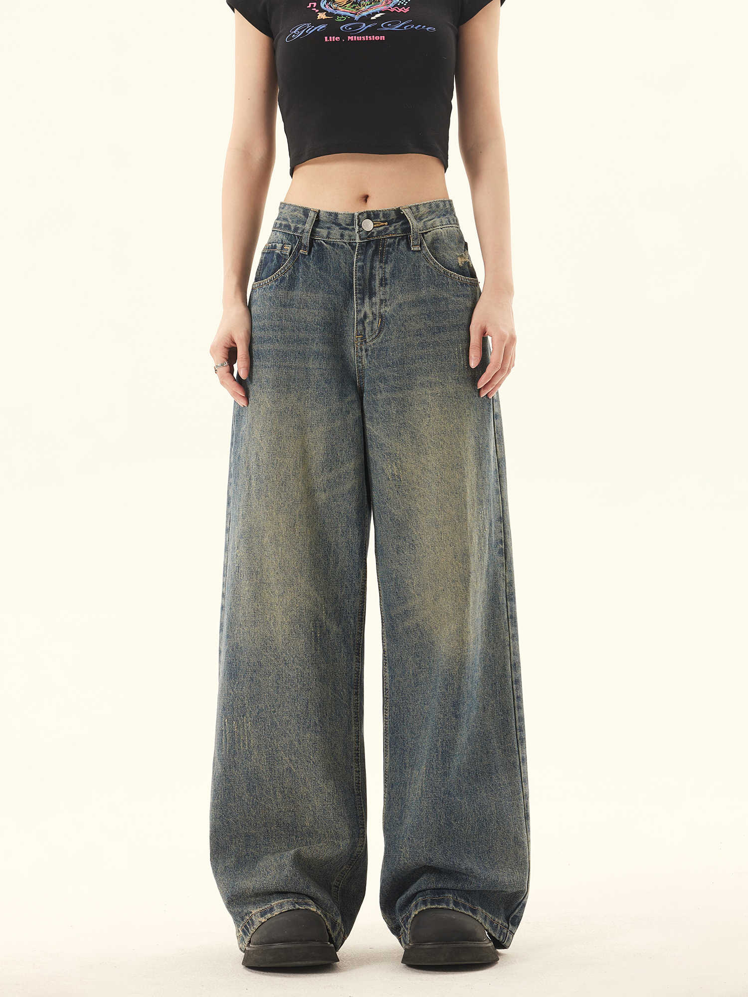 Y2K Retro Distressed Baggy Jeans