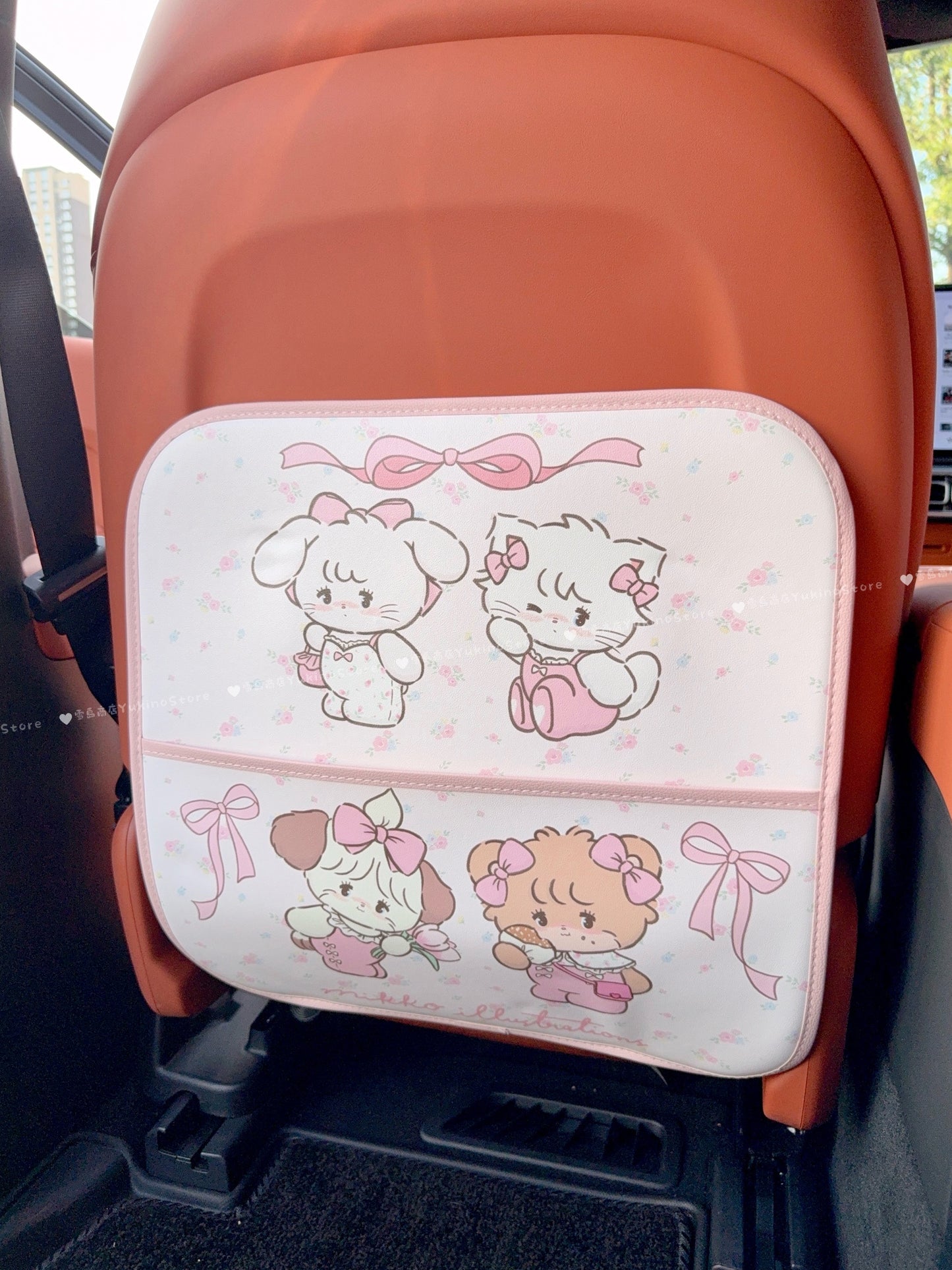 kawaii pink car interior car seat cushion