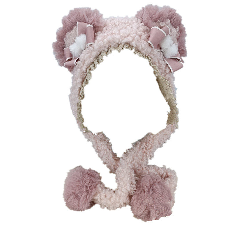 bear ear fur kawaii hat