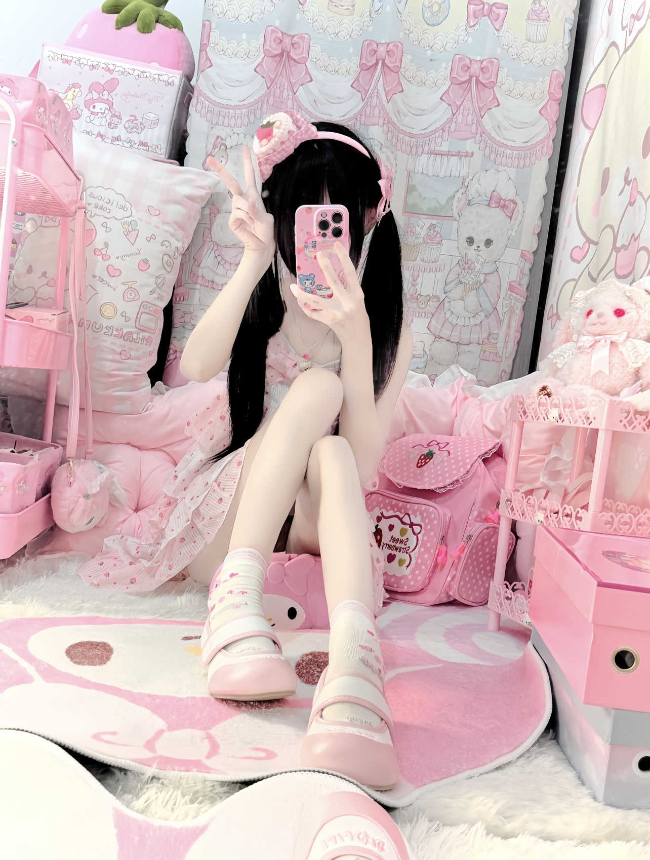 Soft Girl Strawberry Cake Dress