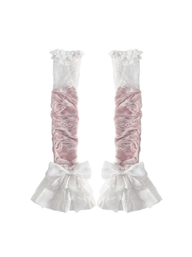Y2K Bow Lace Calf Leg Warmers