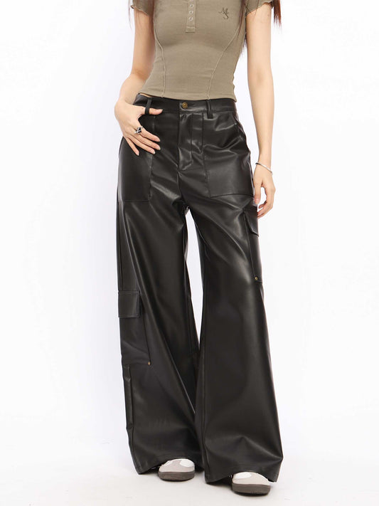 Grunge Black Leather Pants