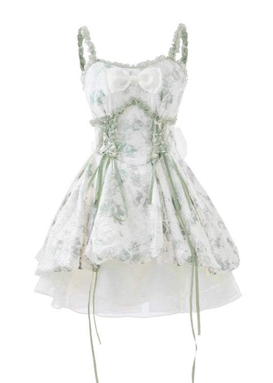 Bow Flower Bud Princess Corset Dress