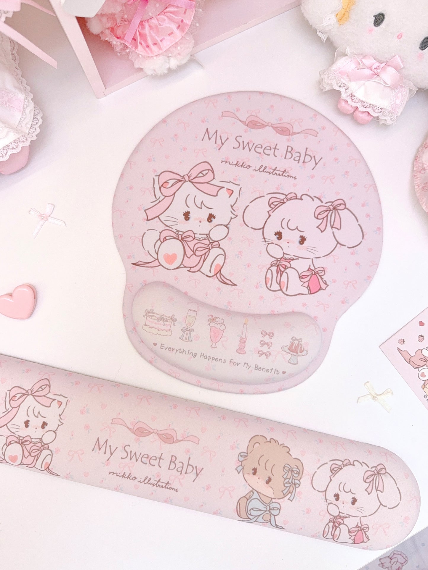 kawaii pink mouse anti-slip pad