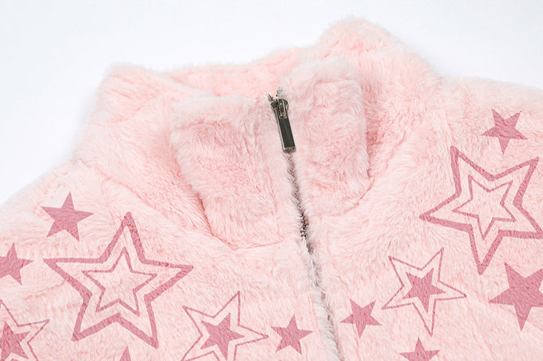 Y2K Star Embroidered Wool Cotton Jacket