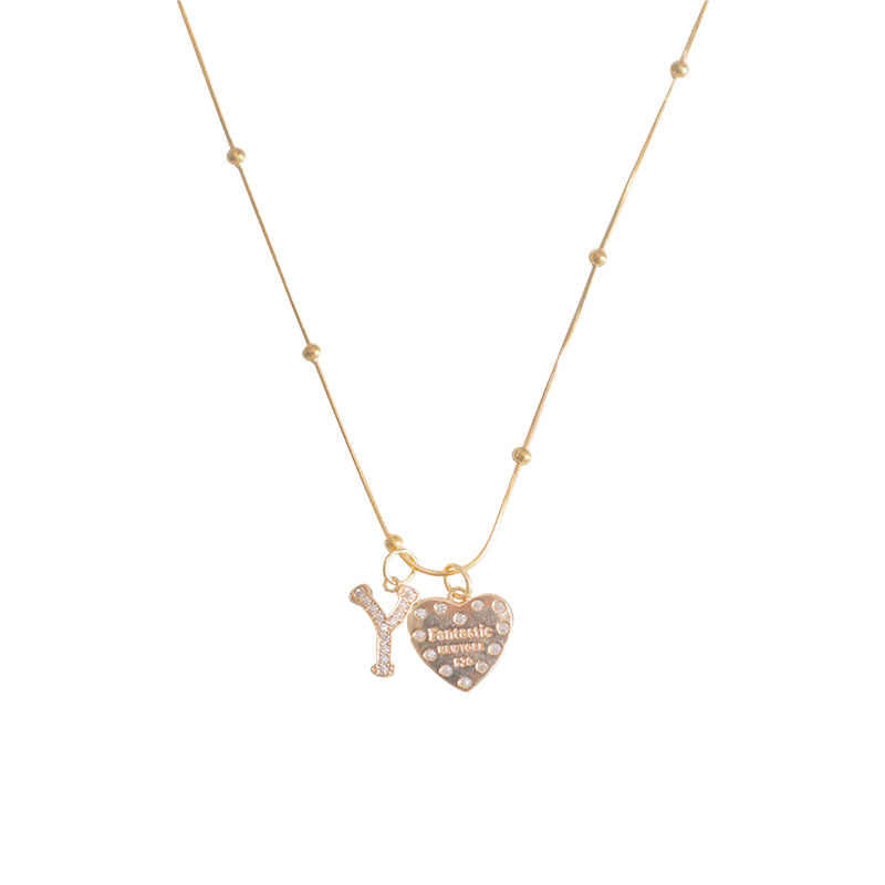 Bow Pearl Love Letters Necklace