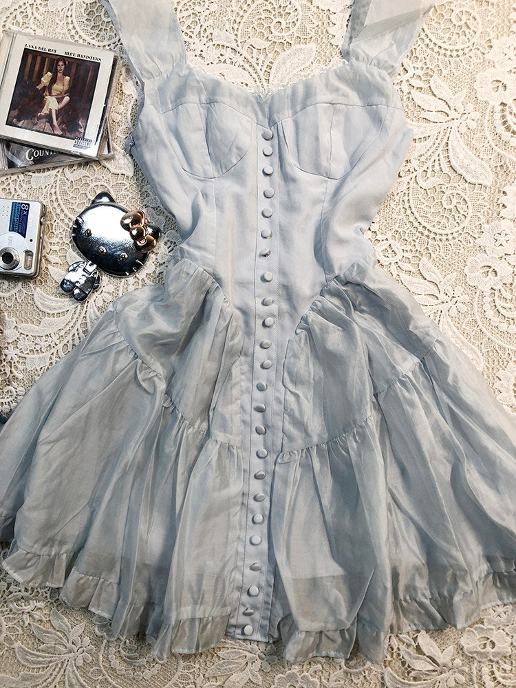 baby blue mesh dress