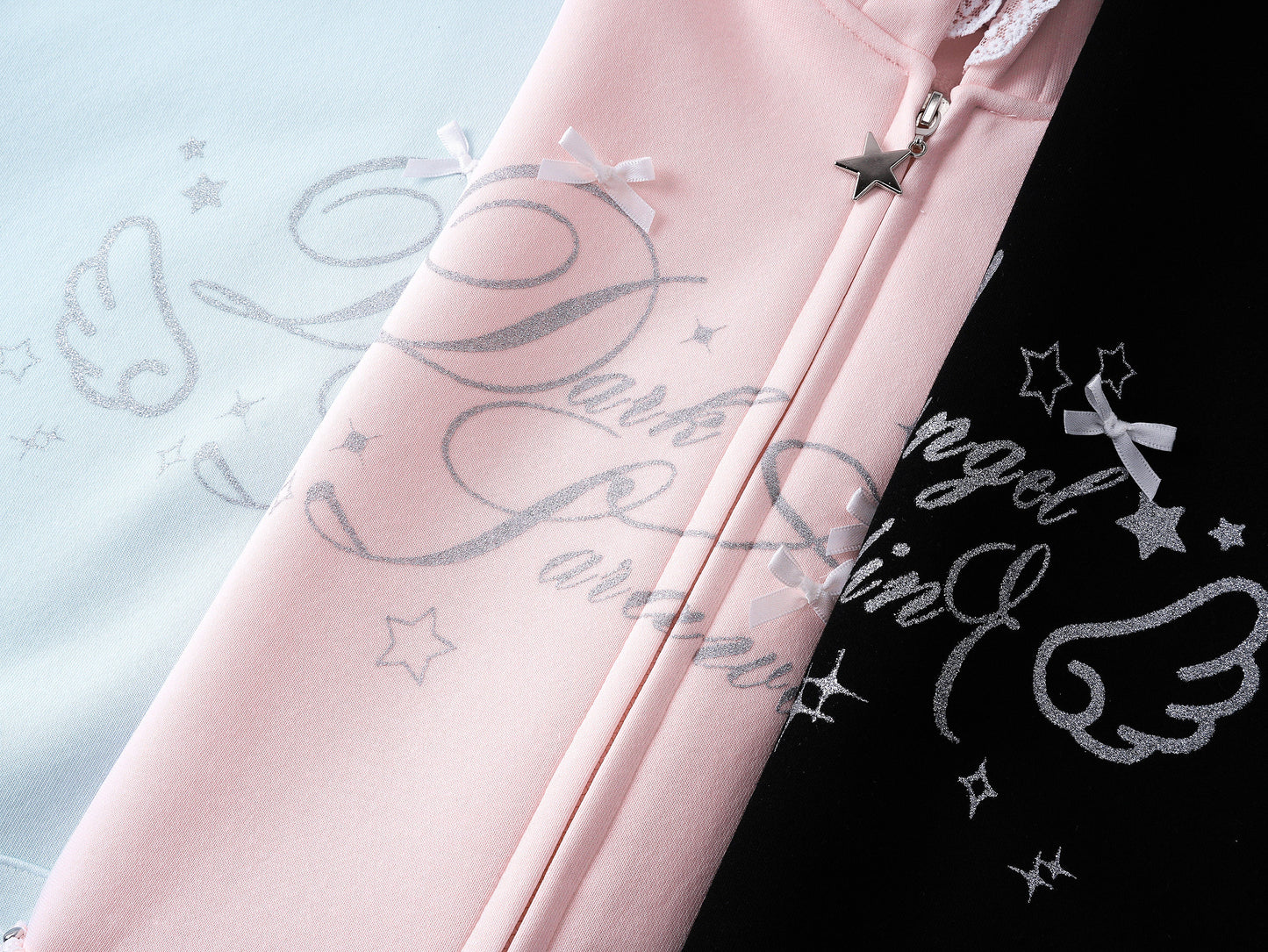 coquette lace bow hoodie jacket