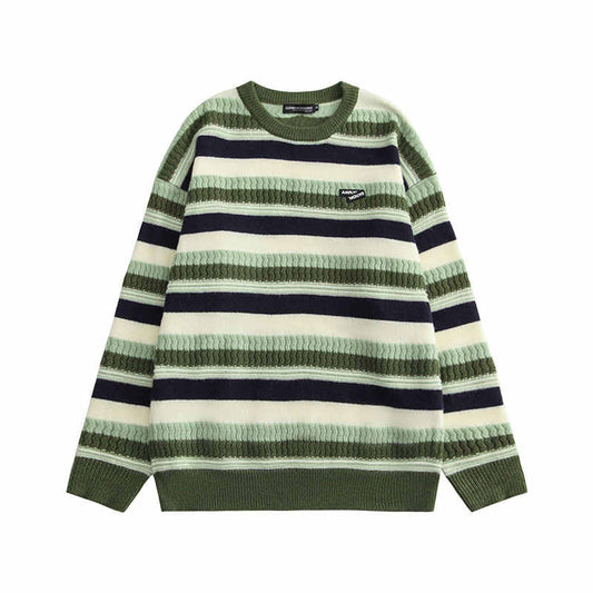 Fairy Grunge Retro Striped Sweater