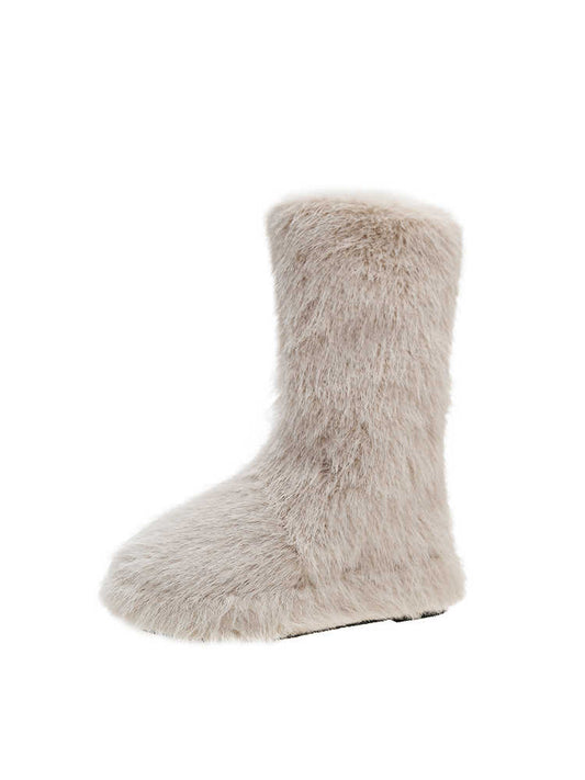 Soft Girl Mid-calf Snow Zipper Boots