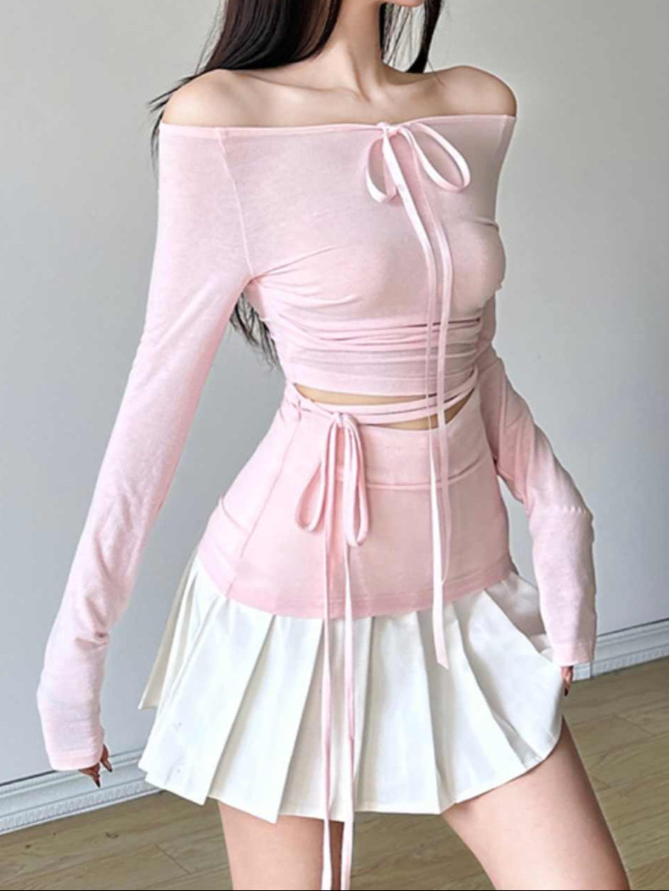 Ballet Pink Hollow Long-sleeved Top