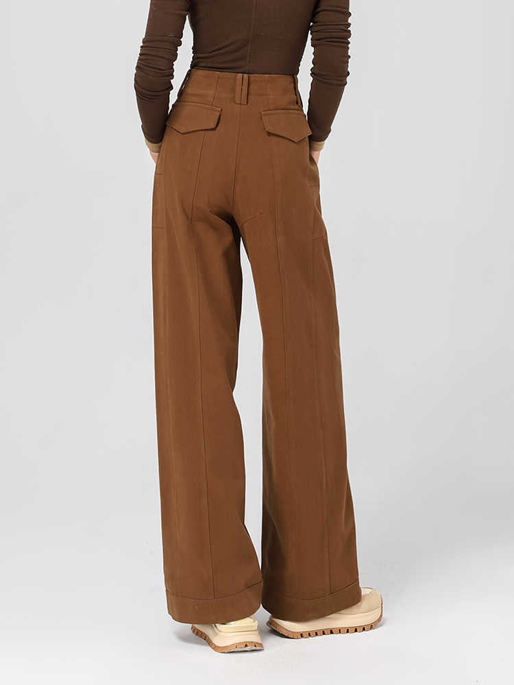 Preppy Aesthetic Cotton Wide-leg Pants