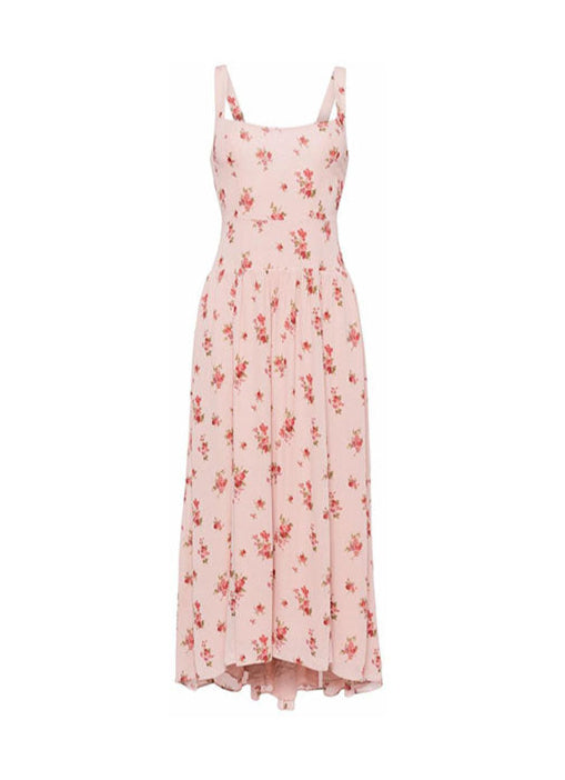 French Floral Romantic Suspender Dress