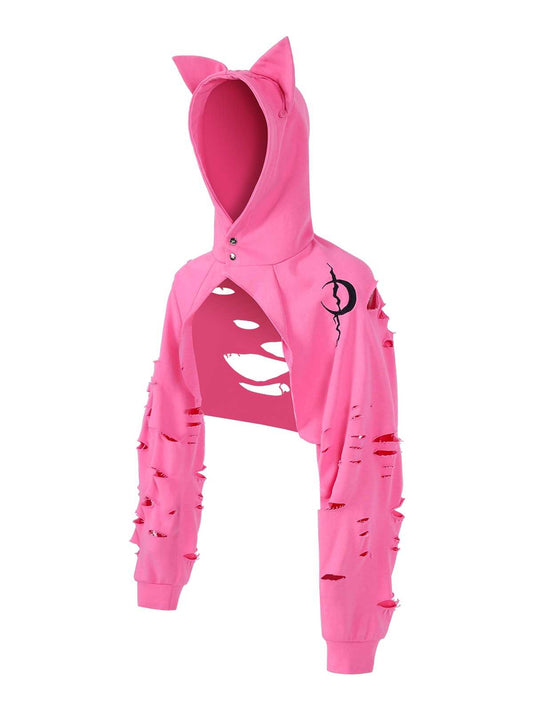 Y2K Kawaii Hooded Shawl Sweatshirt