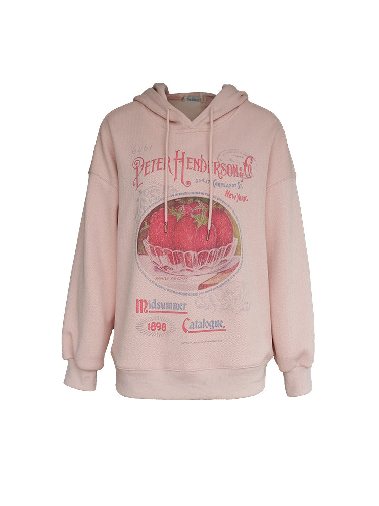 strawberry coquette bow hoodie