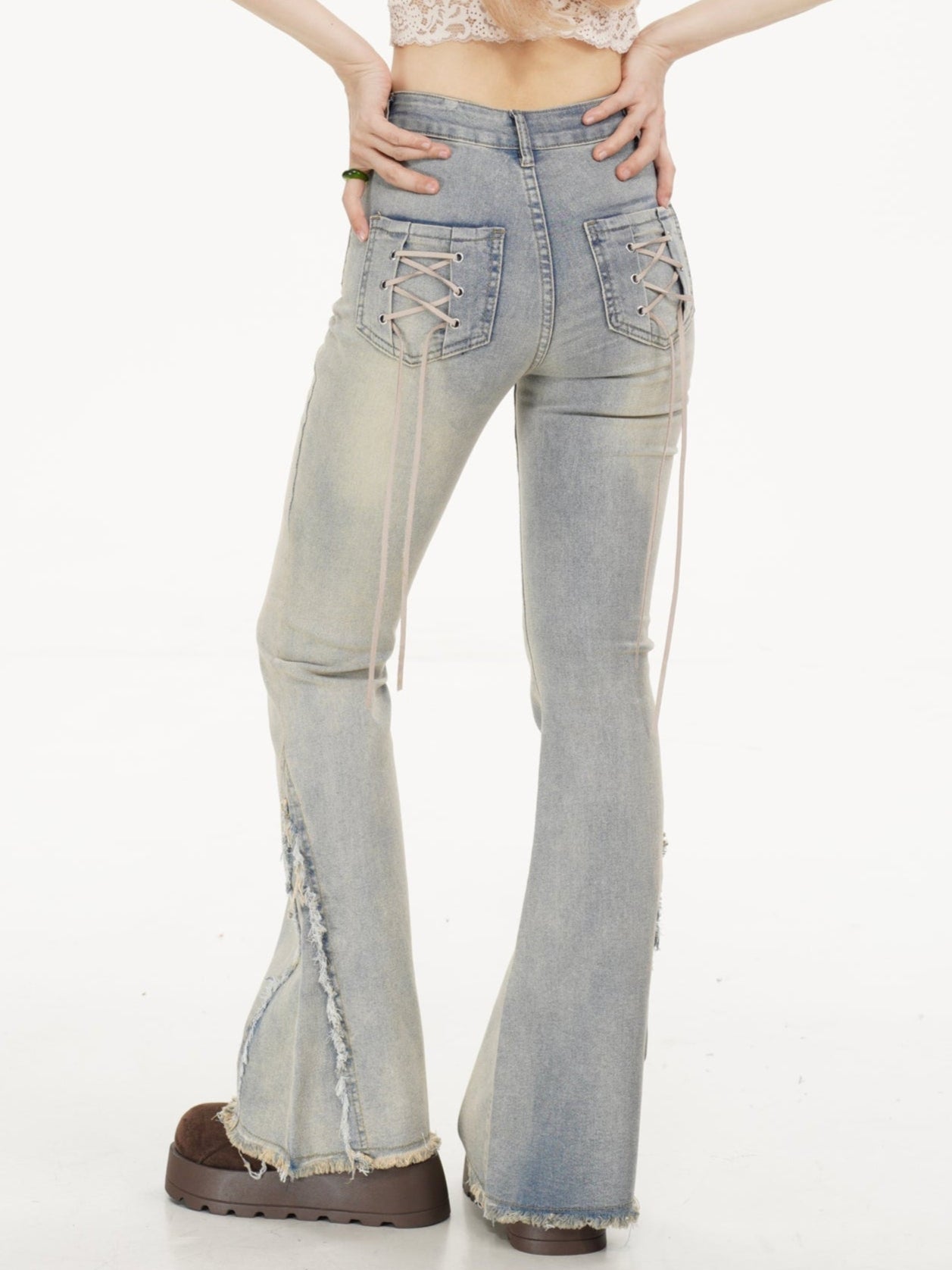 Coquette Washed Blue Flare Jeans