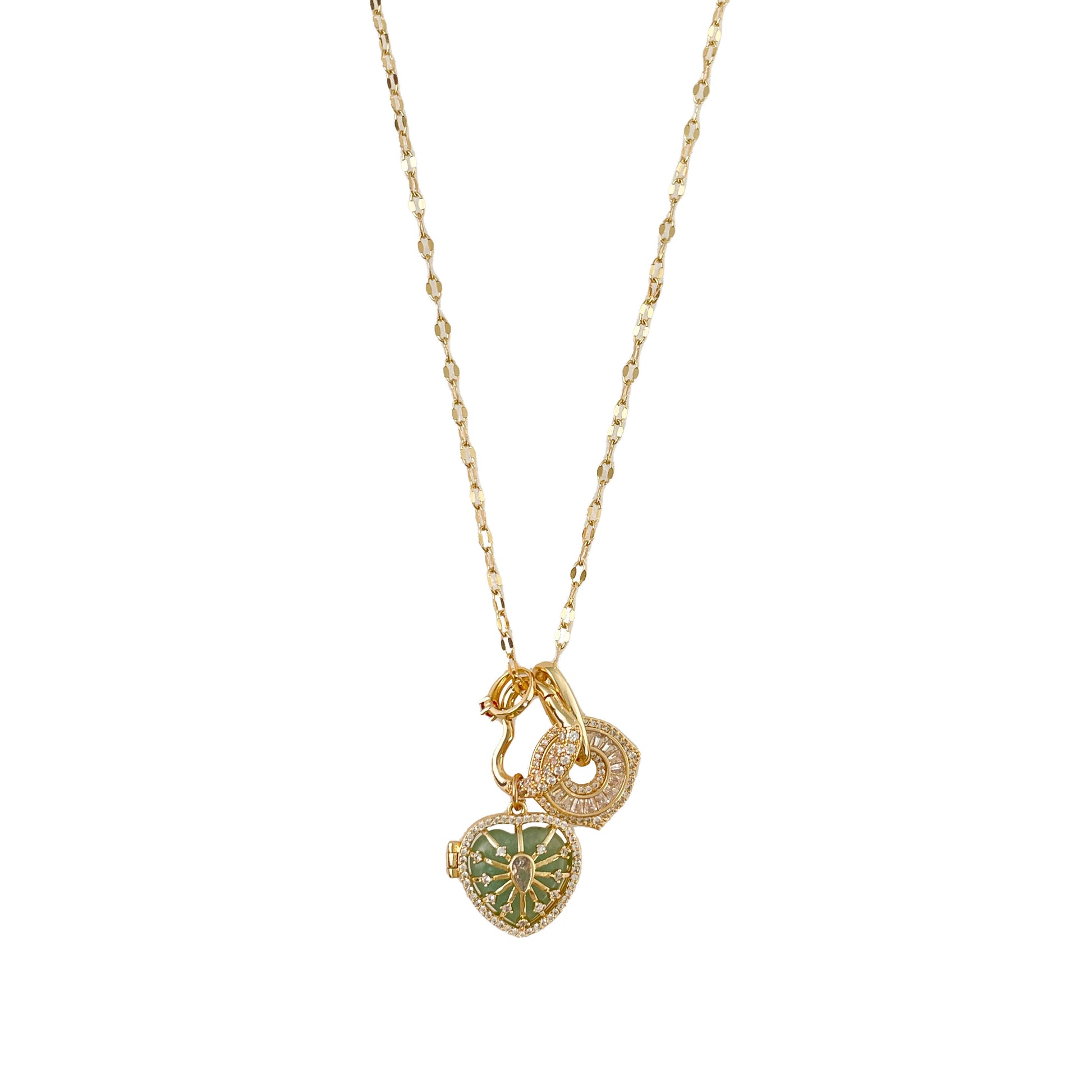 Vintage Stacked Blue Love Pendant Necklace