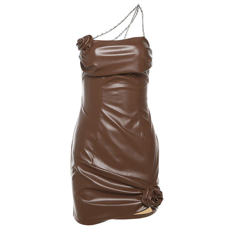 Maillard Chain Halter Dress