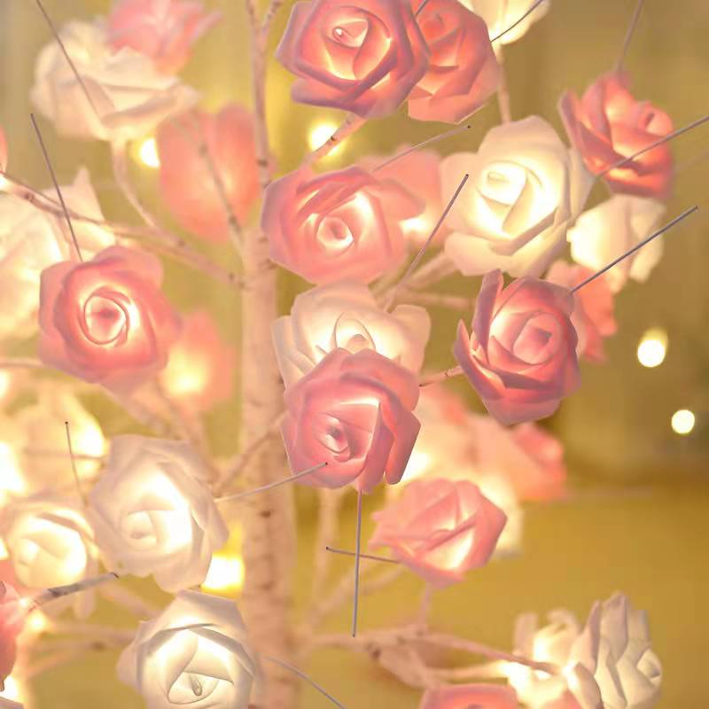pink rose tree led floor tree