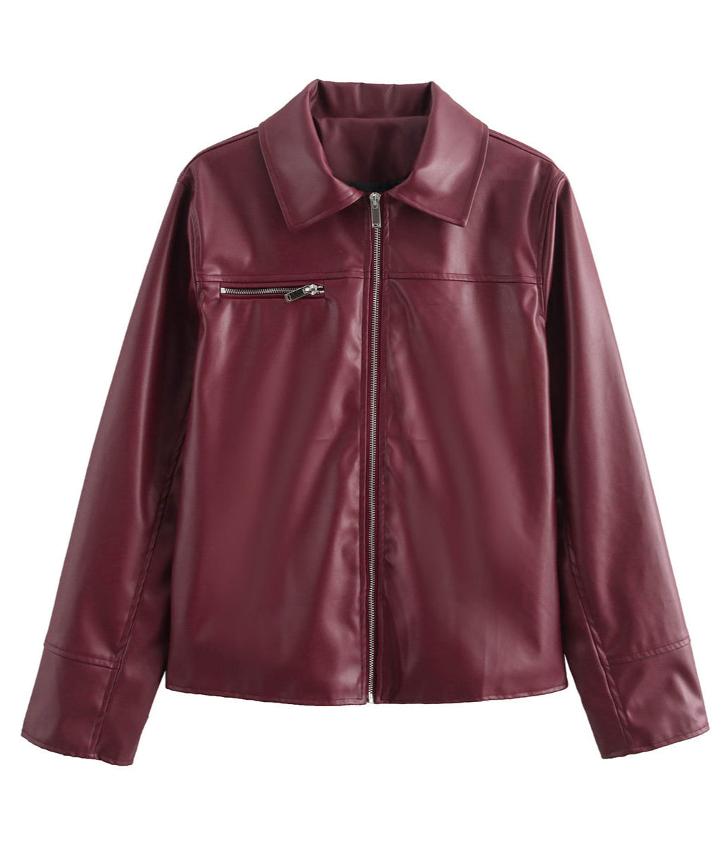 Retro Red Leather Jacket