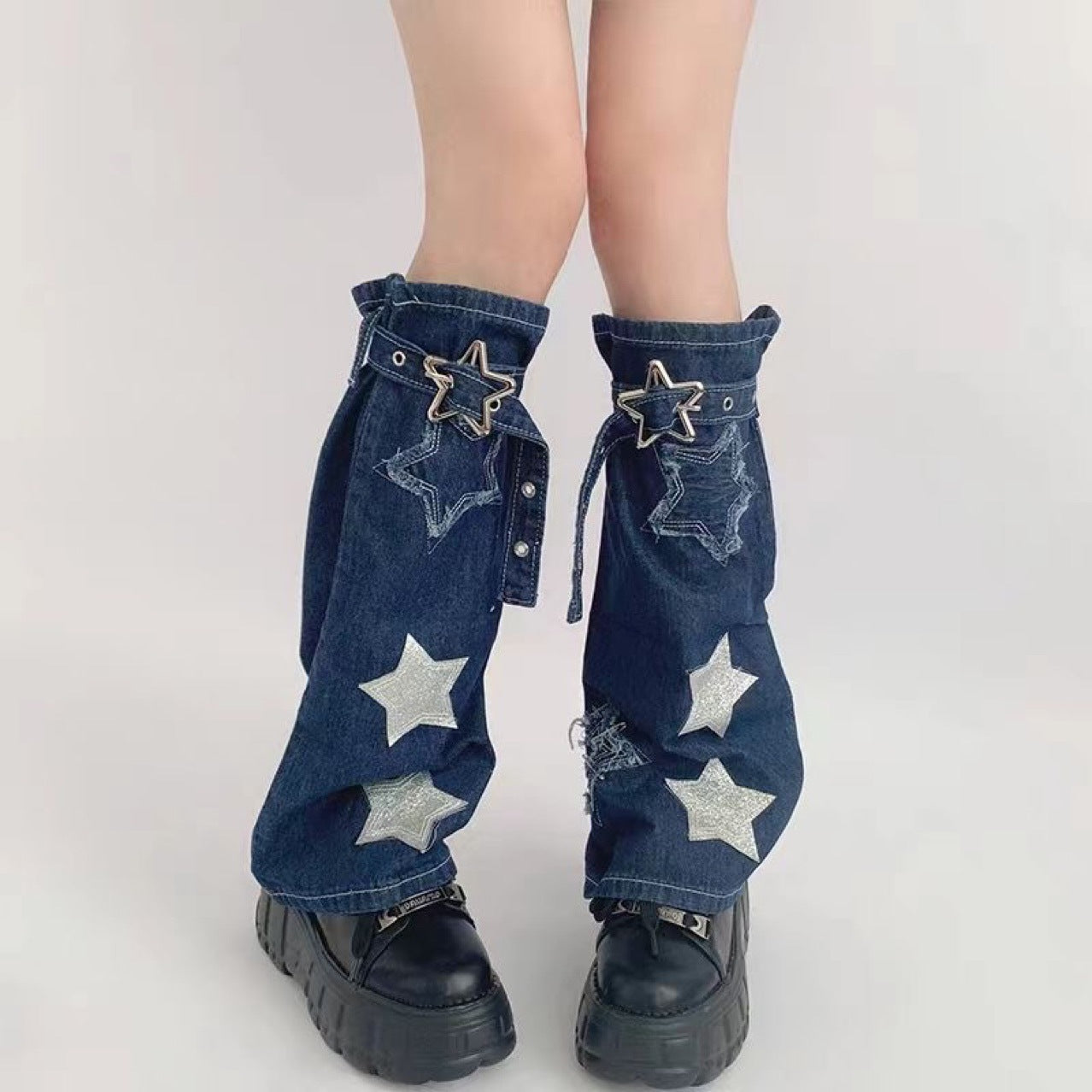 Y2K Star Denim Leg Warmer