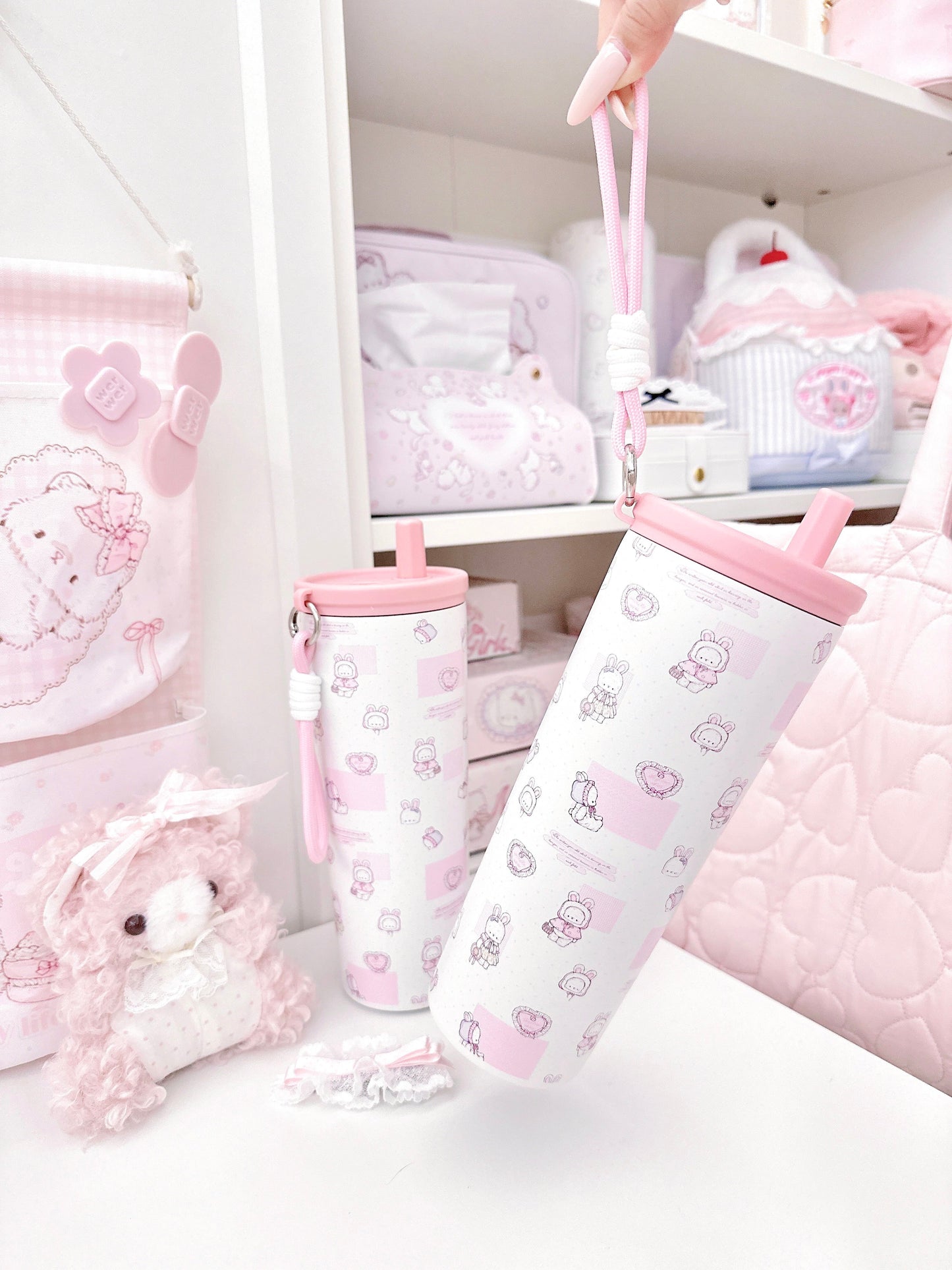 kawaii straw portable cup