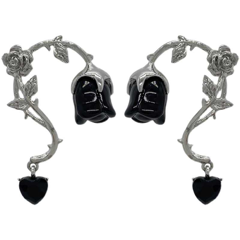 Dark Coquette Rose Earrings