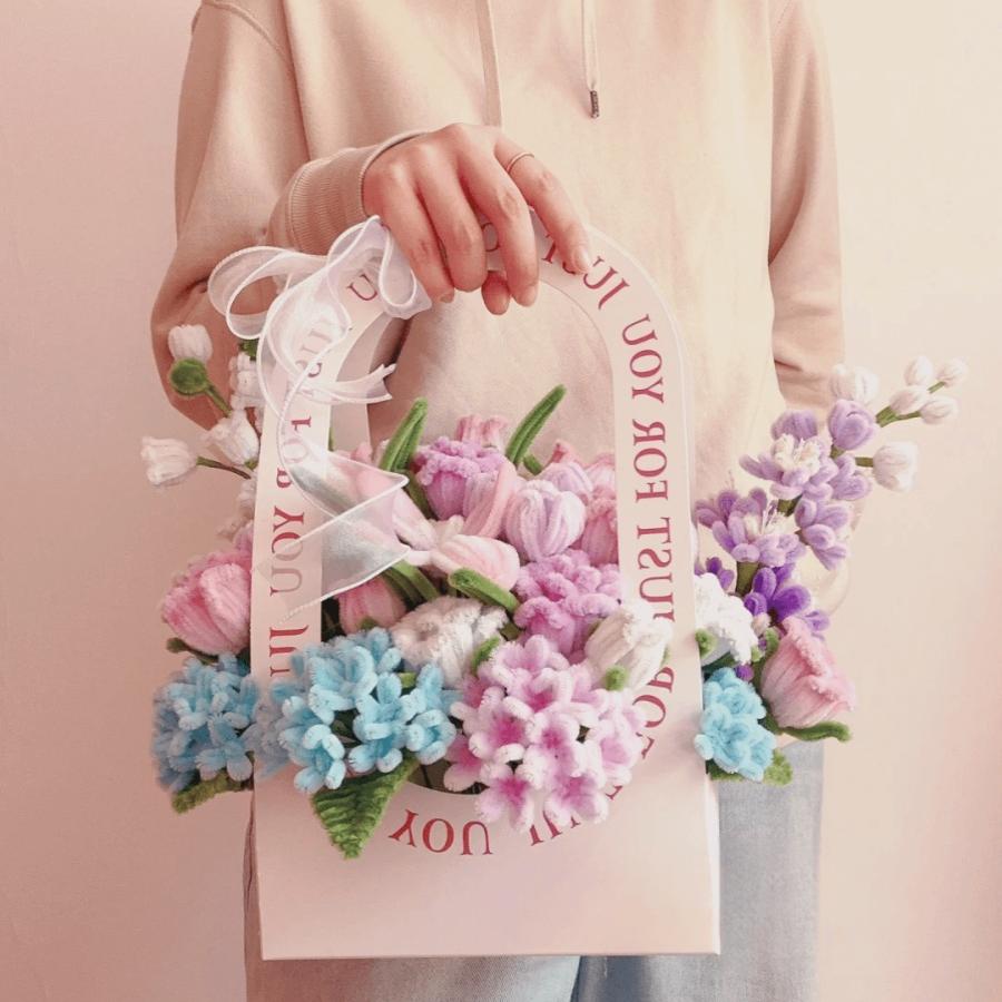 handmade Twisting stick flowers bouquet gift box