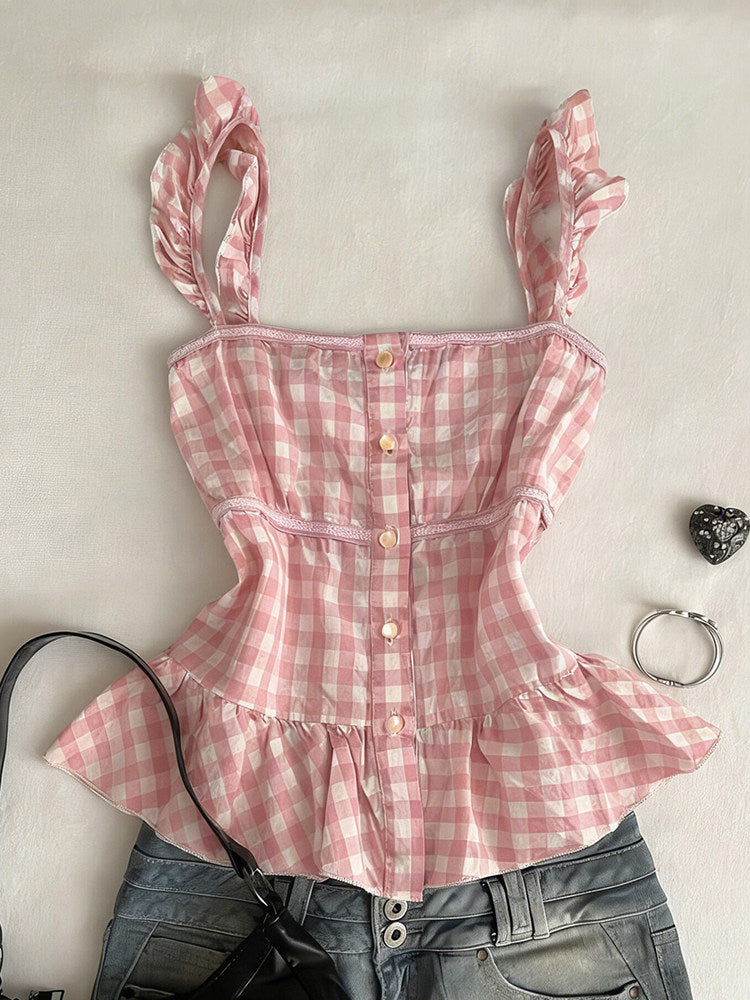 retro plaid tank top