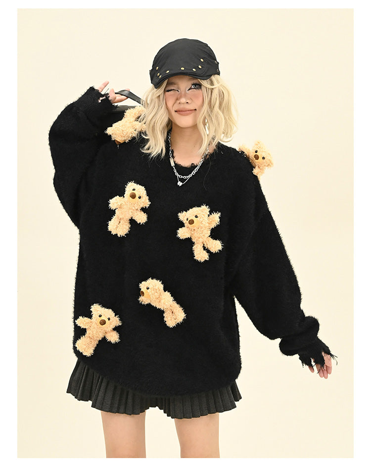 Fun Bear Round Neck Sweater