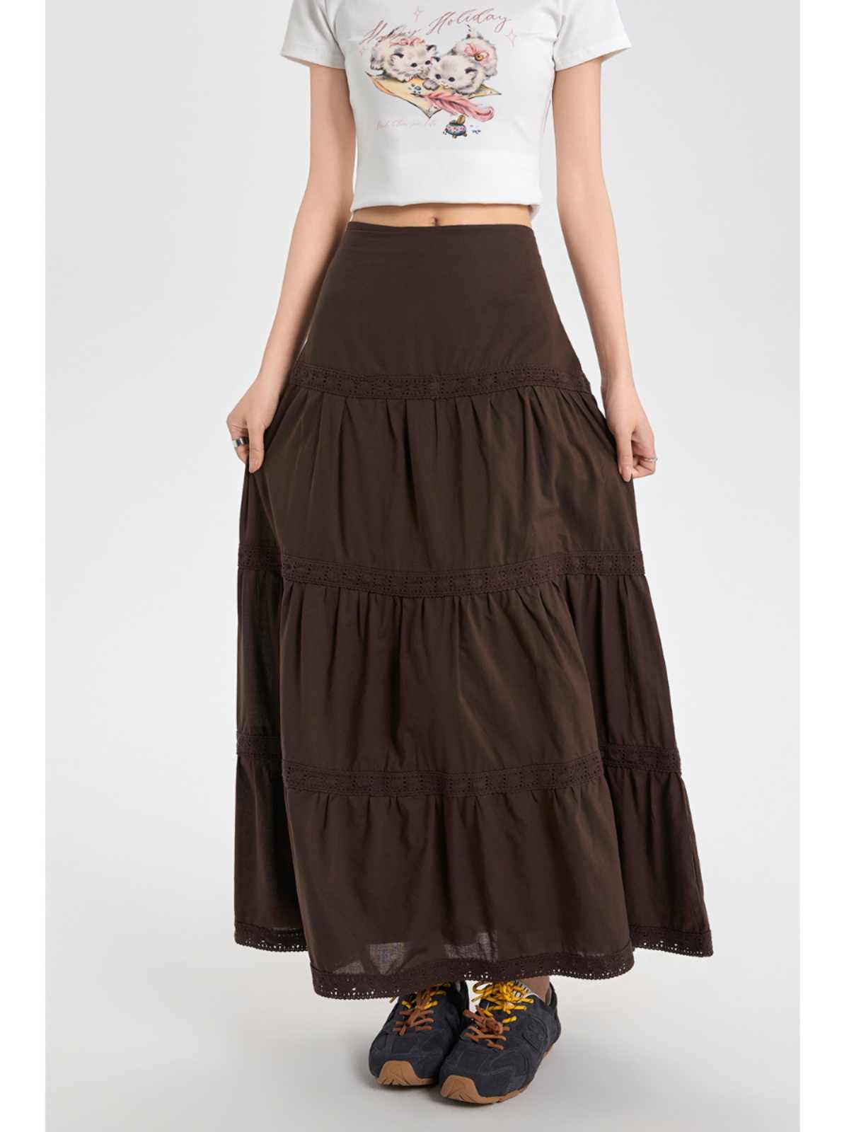 Fairy Grunge Brown Maxi Skirt