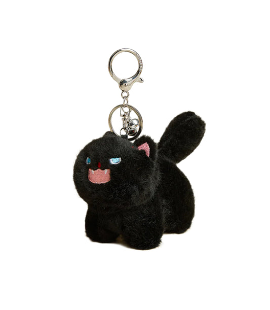 Black Fried Cat Keychain