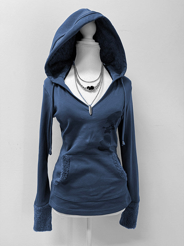 retro gray grunge hoodie