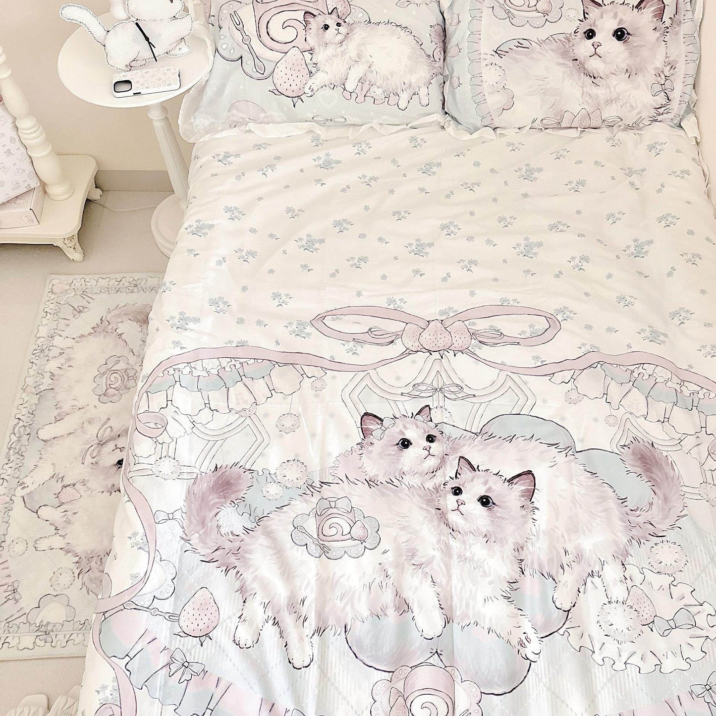 Mint ragdoll cat bed sheet set of four