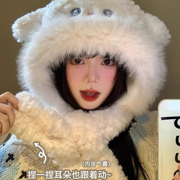 winter fur kawaii hat