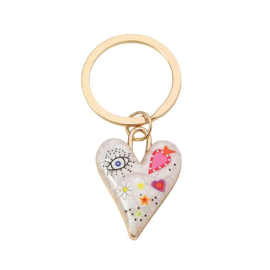 Eyes Flower Heart Car Keychain