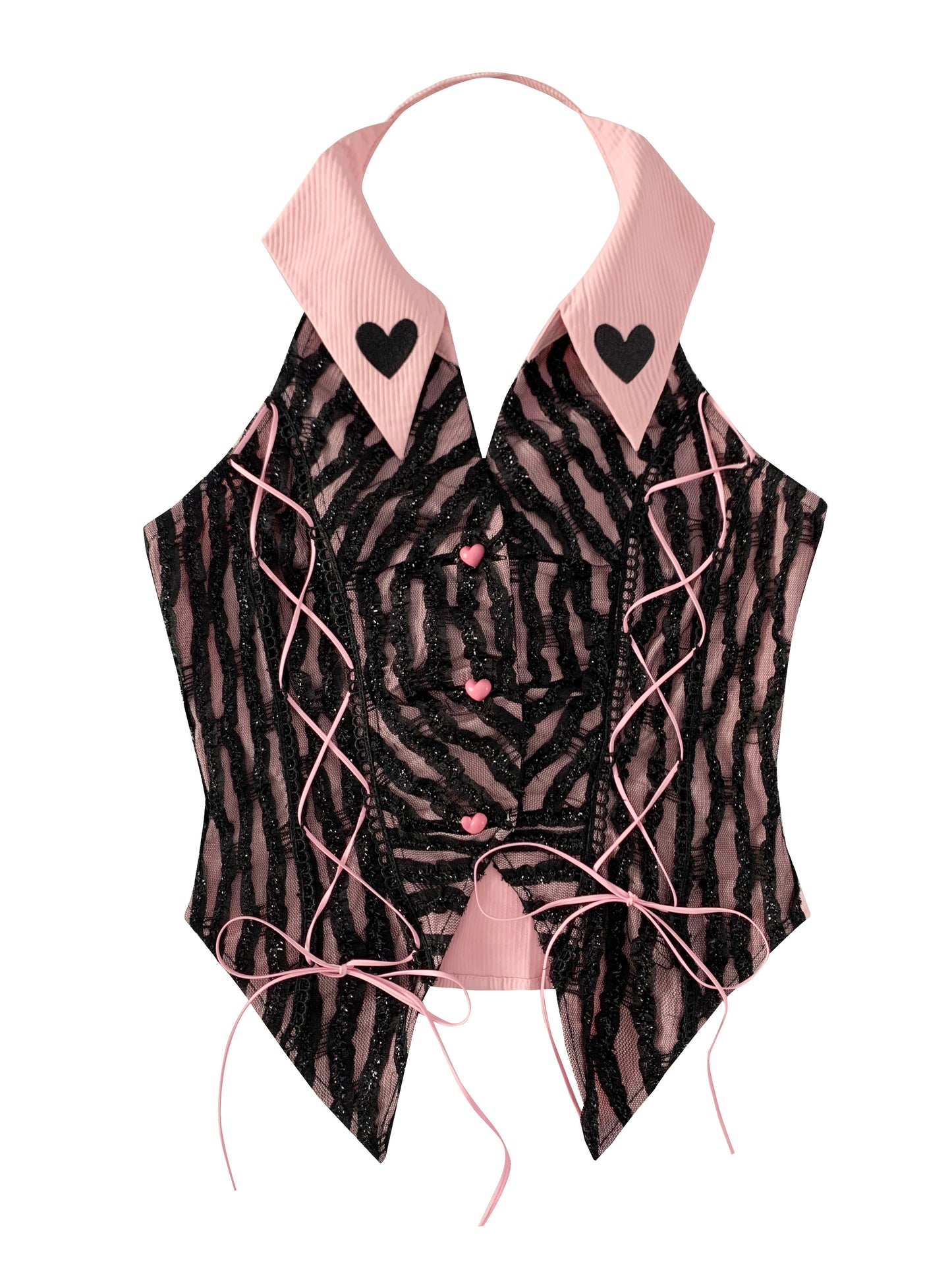 Peach Pink Halter-neck Backless Top