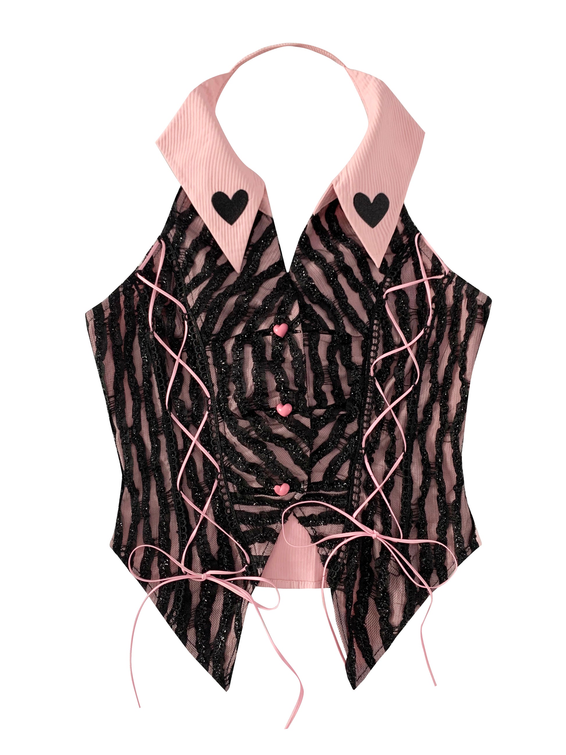 Peach Pink Halter-neck Backless Top