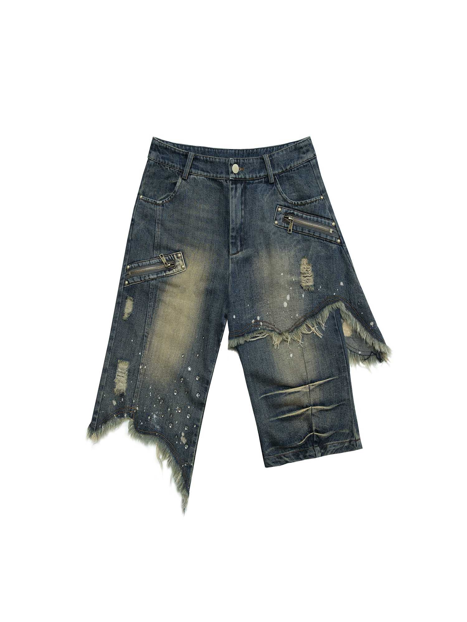 Punk Street Distressed Denim Shorts