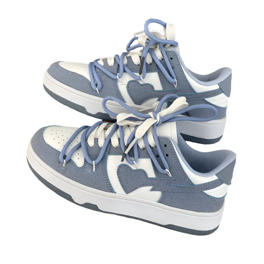 Acubi Gray Blue Heart Sporty Sneakers