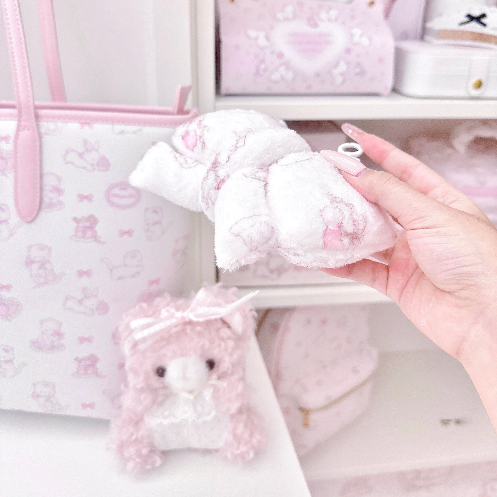 Bag hanging cat handmade plush bow