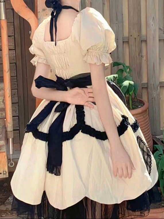 Dark Coquette Bow Lolita Princess Dress