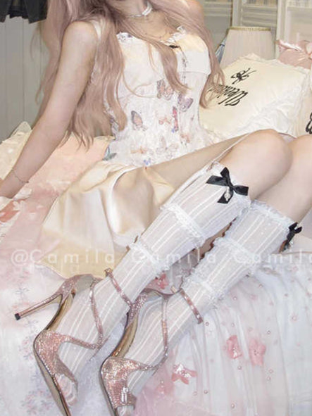 Butterfly Lace Fishbone Coquette Dress