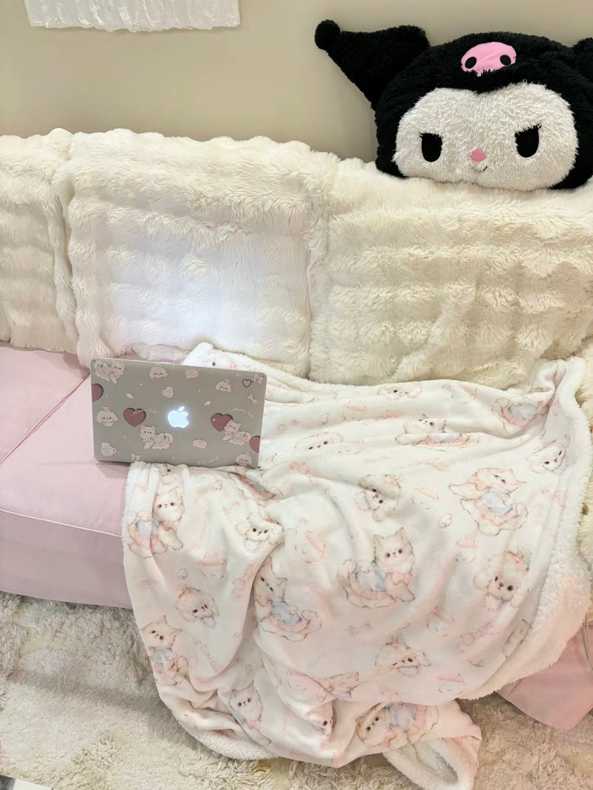 kawaii plush air conditioning blanket