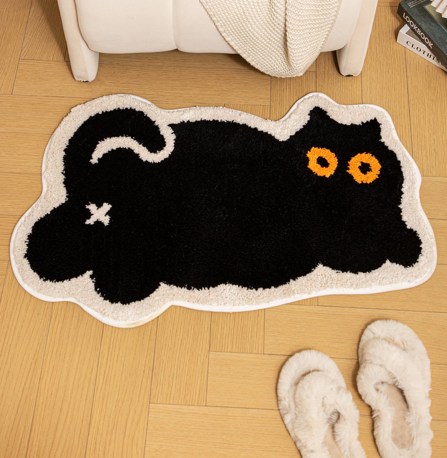 Cute Pink Cat Microfiber Floor Mat