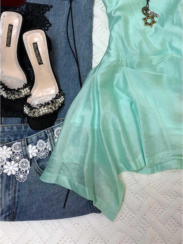 Lake Blue Sleeveless Dress